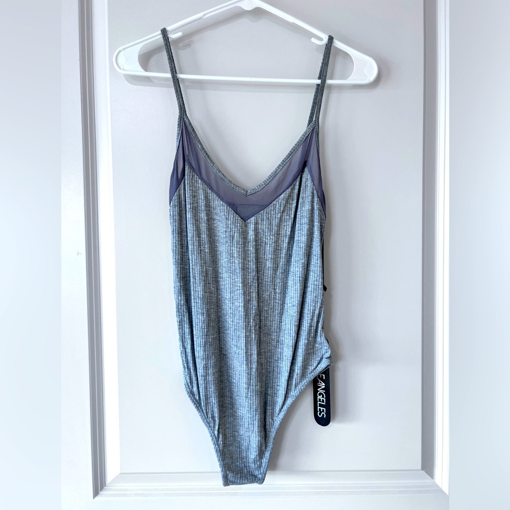 New With Tags Women’s Grey Strappy Bodysuit